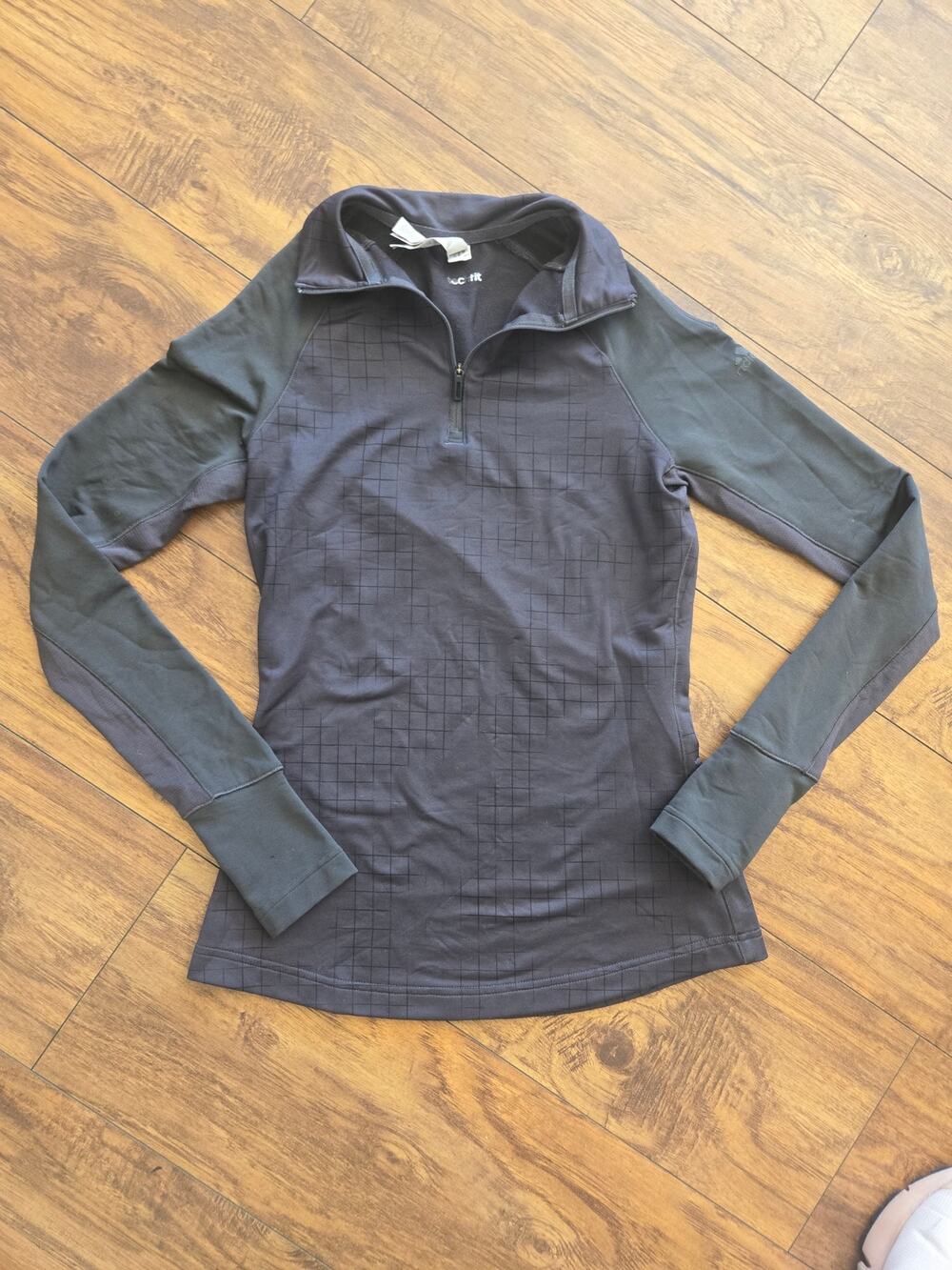 Adidas Climalite Women's XS 1/4 Zip Athletic Pullover Charcoal Black Fitted